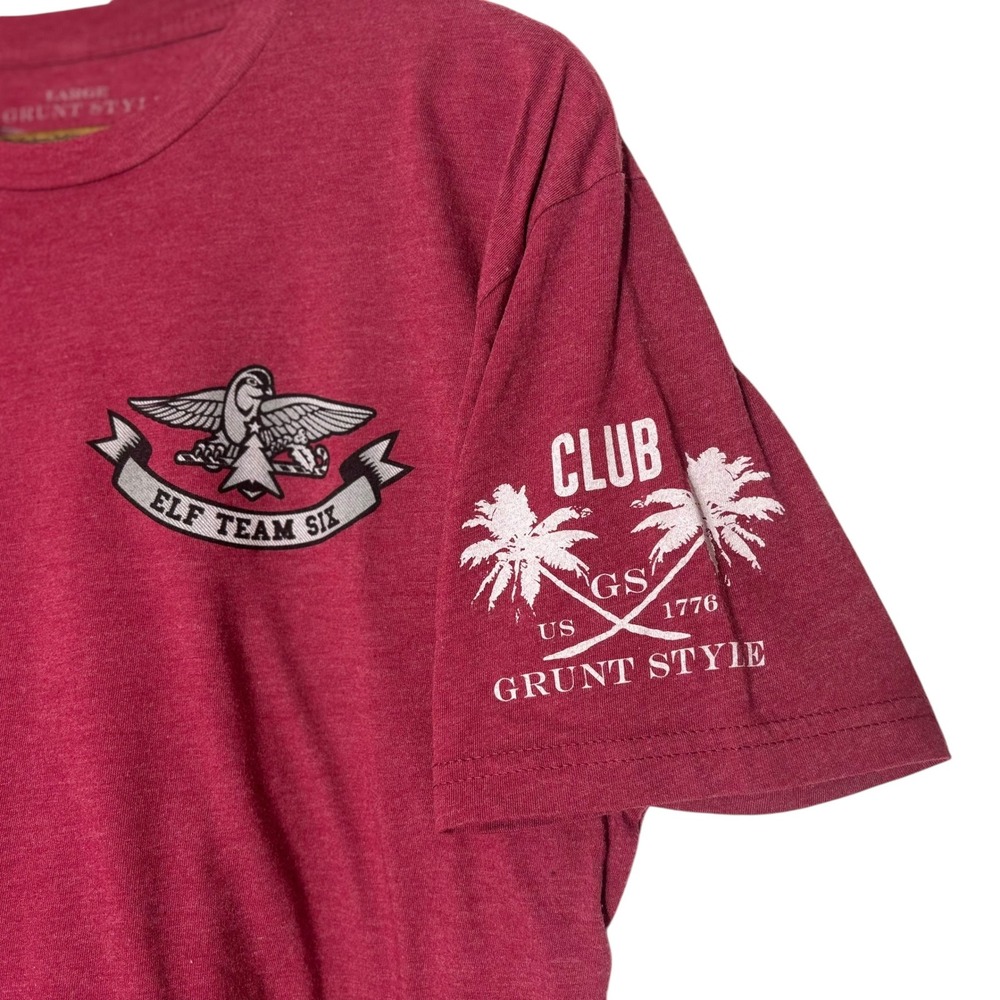 Grunt Style Club Graphic T-Shirt Patriotic USA Flag Elf Team‎ Six Large